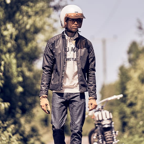 Waxed biker deals jacket mens